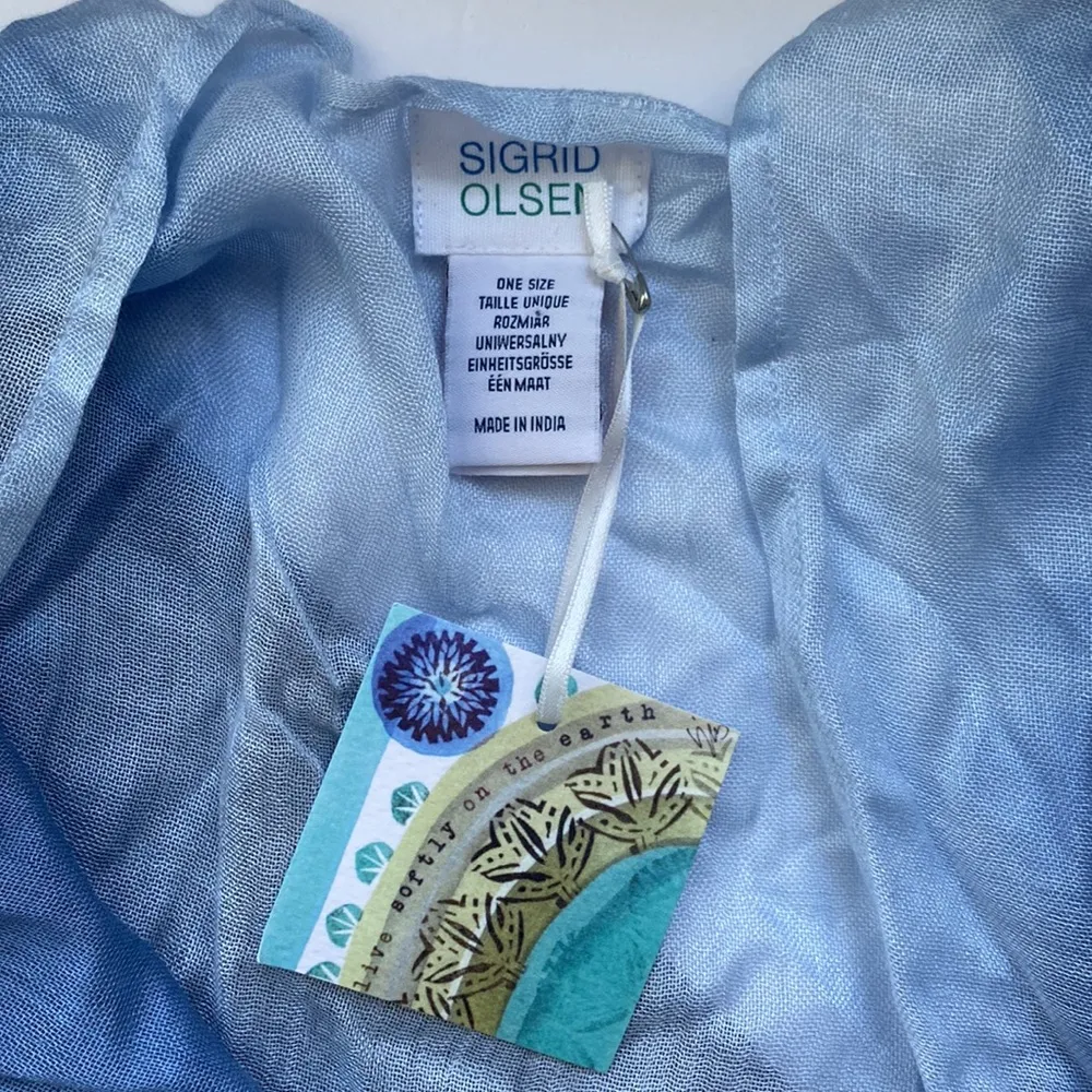 NWT Sigrid Olsen long blue ombré swim kimono wrap, one size - Image 2