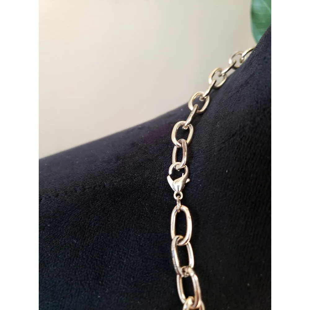 Women Silver Chain Necklace Moon Sun Charm Carabiner Lock Fashion Jewelry - Image 6