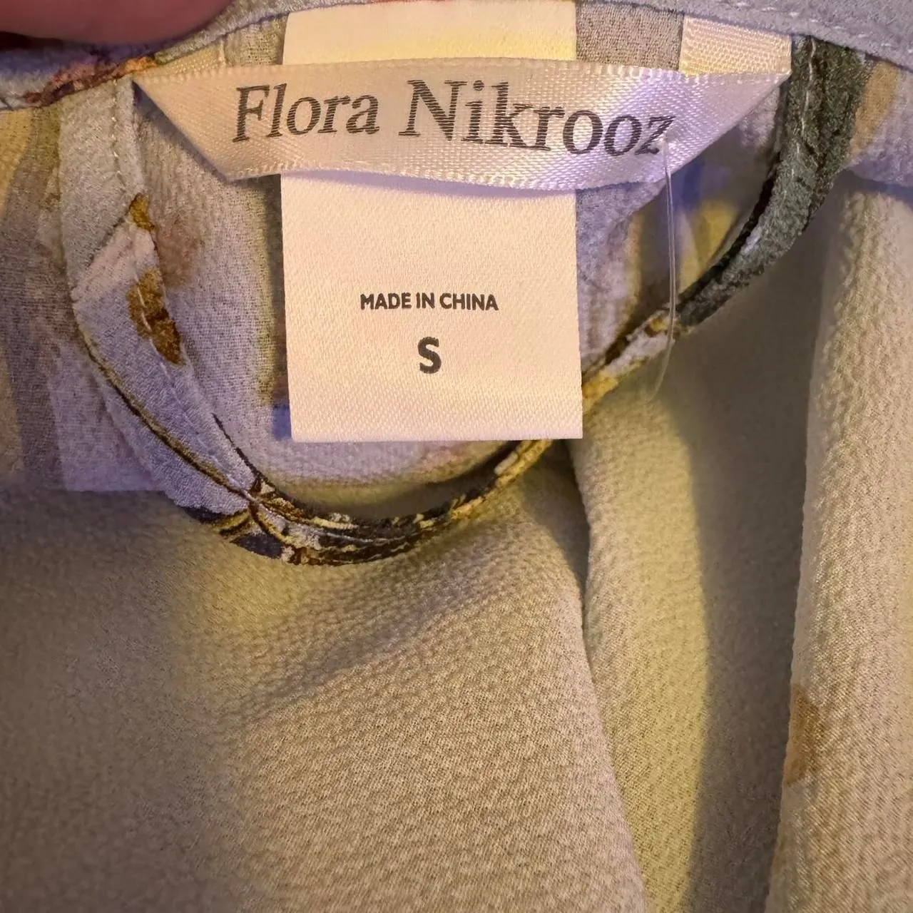 Flora Nikrooz Size Small Floral Satin Robe NWT Light Periwinkle Kimono Style - Image 3