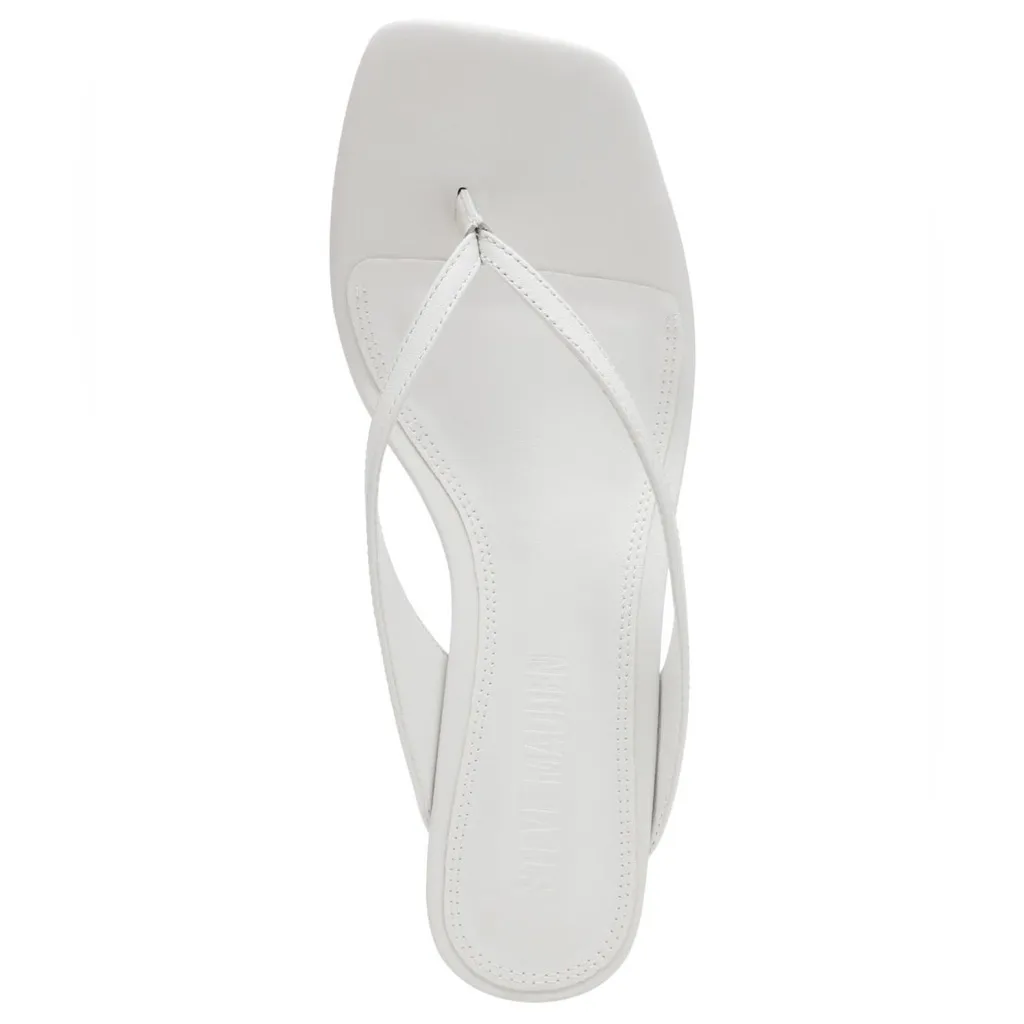 Steve Madden Women's Ninna Blade Heel Thong Sandals- White Leather- Size 8.5 - Image 3