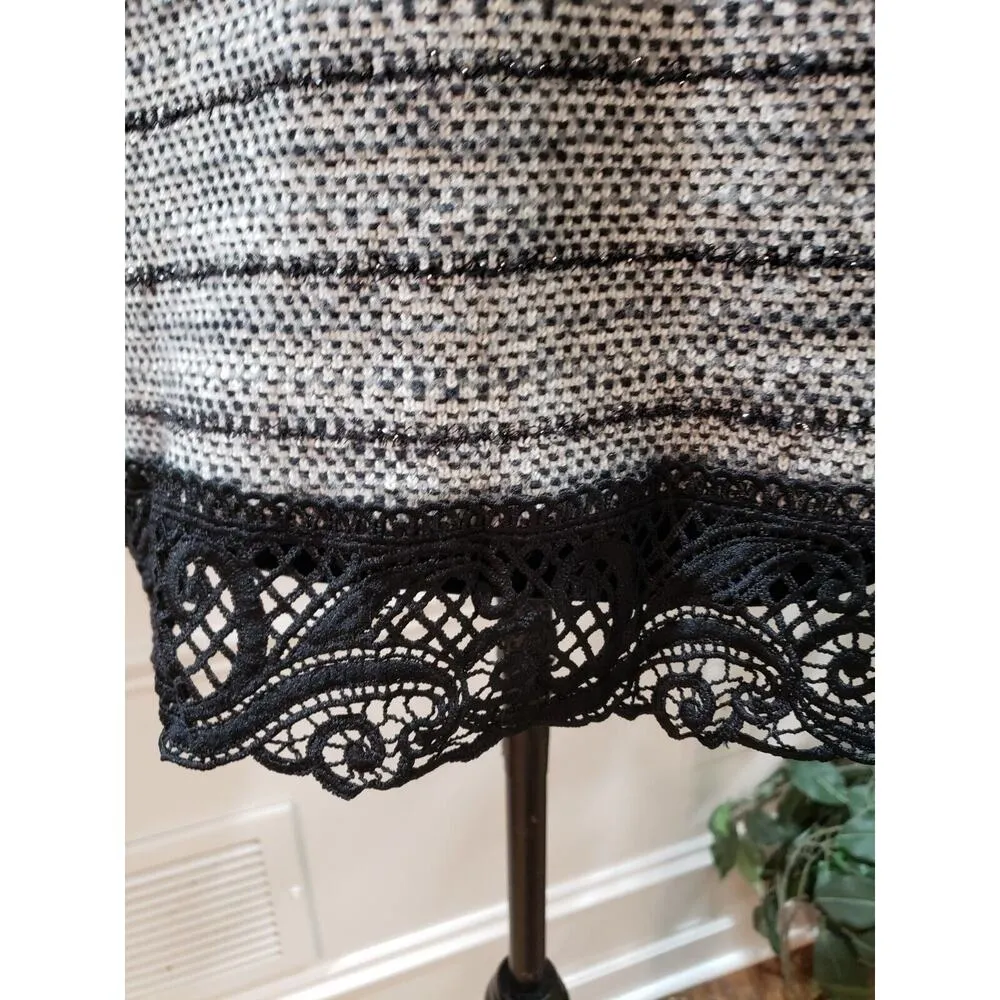 Chico's Women Gray Striped Cotton Long Sleeve Casual Pullover Jacket Size Medium - Image 8