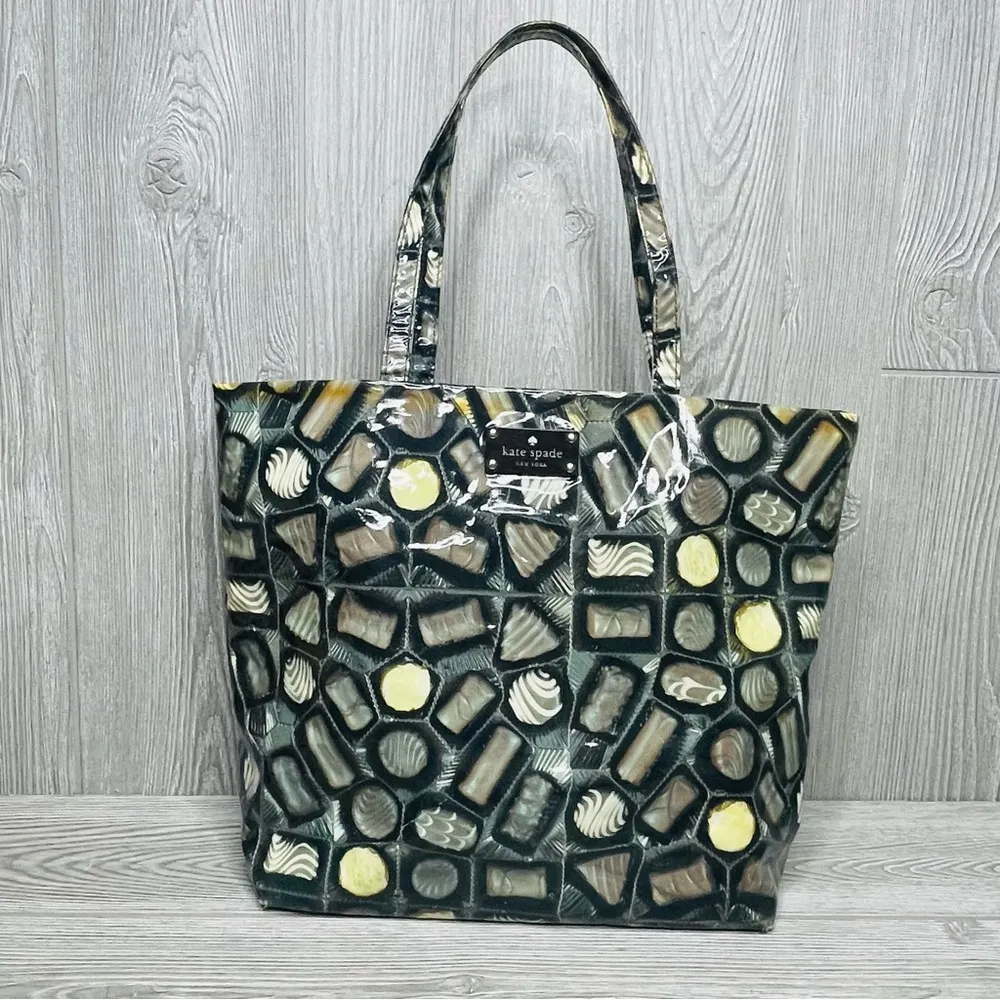 Rare Kate spade bon shopper daycation chocolate bonbon candy tote bag purse - Image 13