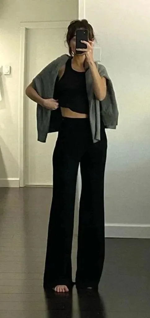 MNG Wide Leg Slit Hem Pants Black Size 1 Retail $80 - Image 4