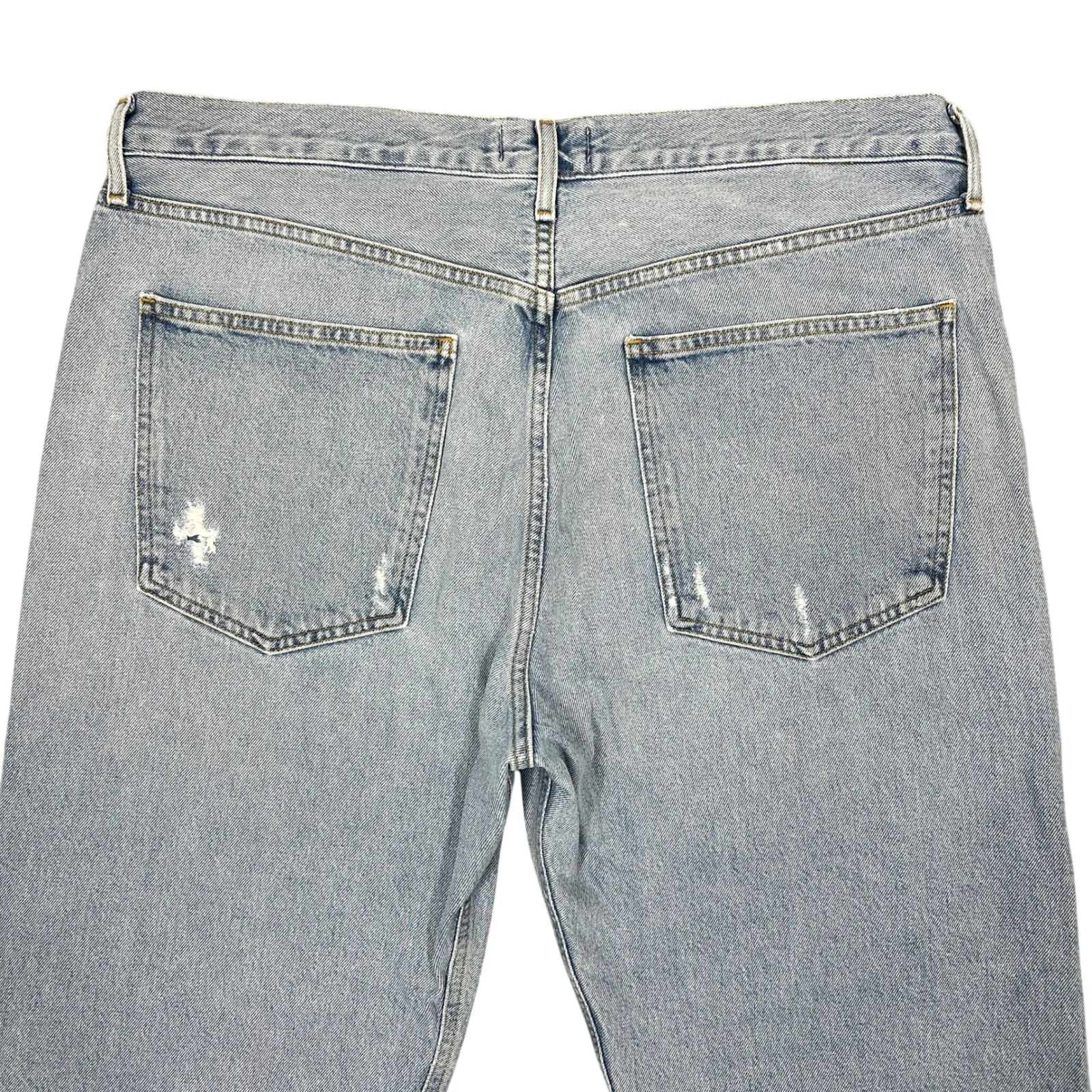 AGOLDE 90s Crop Jeans Plus Sz 33" Light Wash Loose Fit Distressed Denim Grunge - Image 8