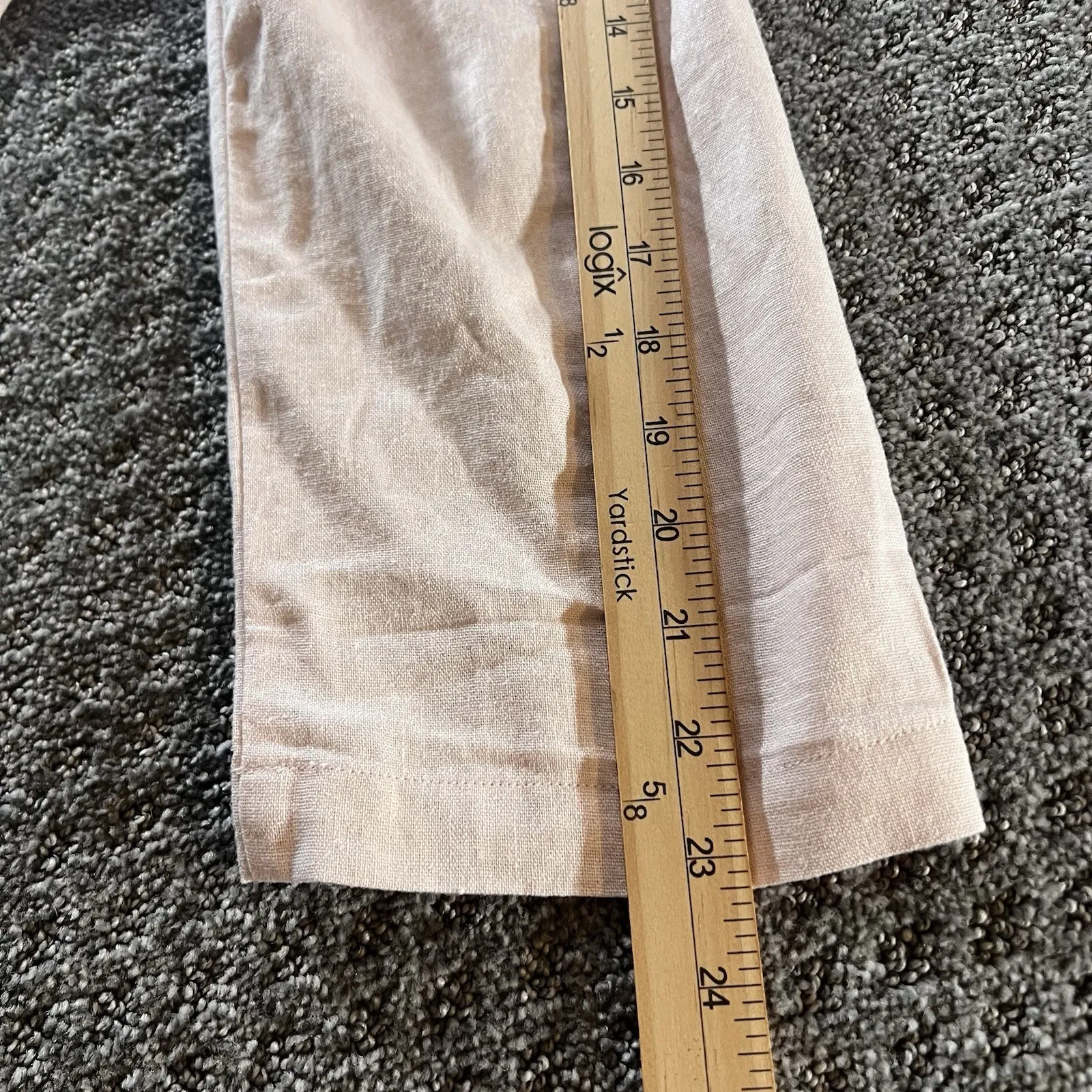 Simply Noelle Linen Blend Pink Button Front Tunic Shirt S/M Roll Tab Sleeve - Image 10