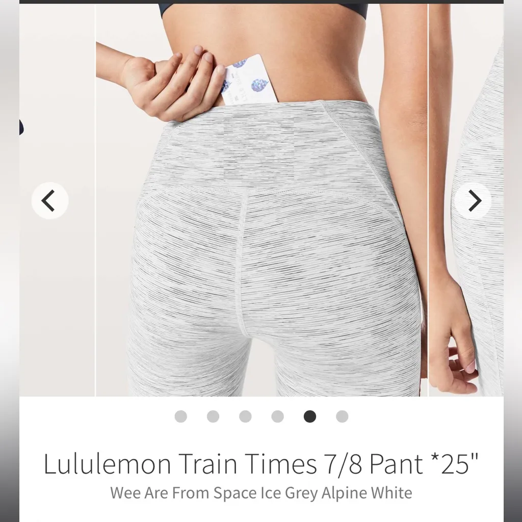 Lululemon train‎ times 7/8 pant 25” Sz 4 $98
We are from space ice grey - Image 2