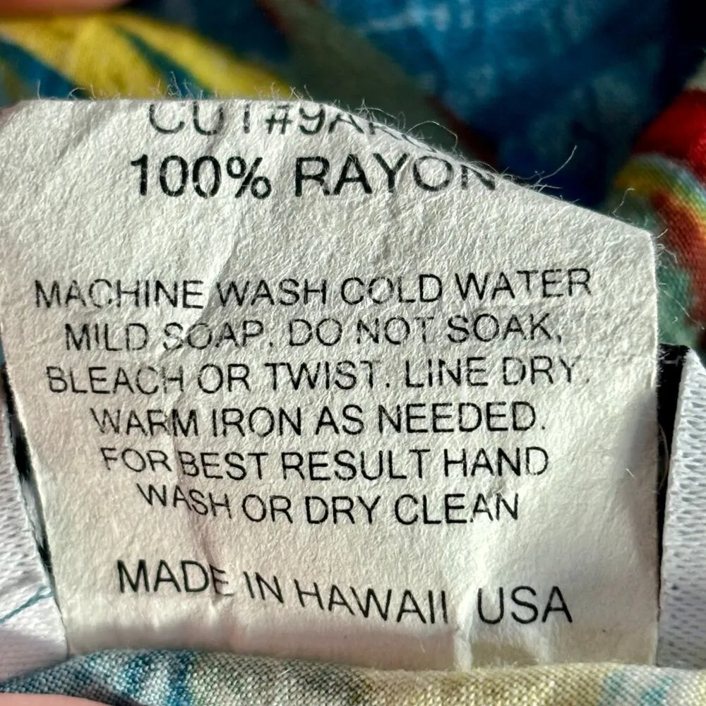 Jams World Kamuela Wrap Skirt Tropical Print Crinkle Rayon Blue Red Green XL - Image 7