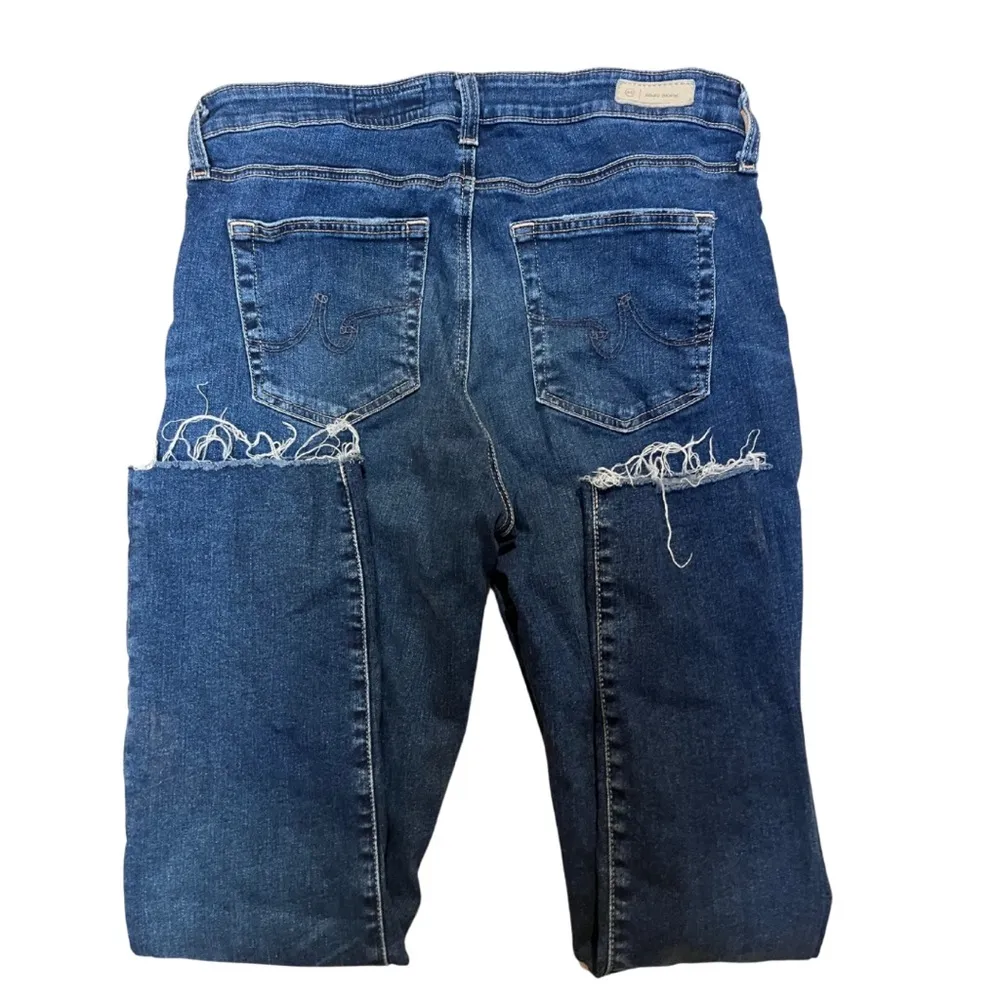 AG Adriano Goldschmied Blue Mari Crop High Rise Slim Straight Jeans sz 32 - Image 3