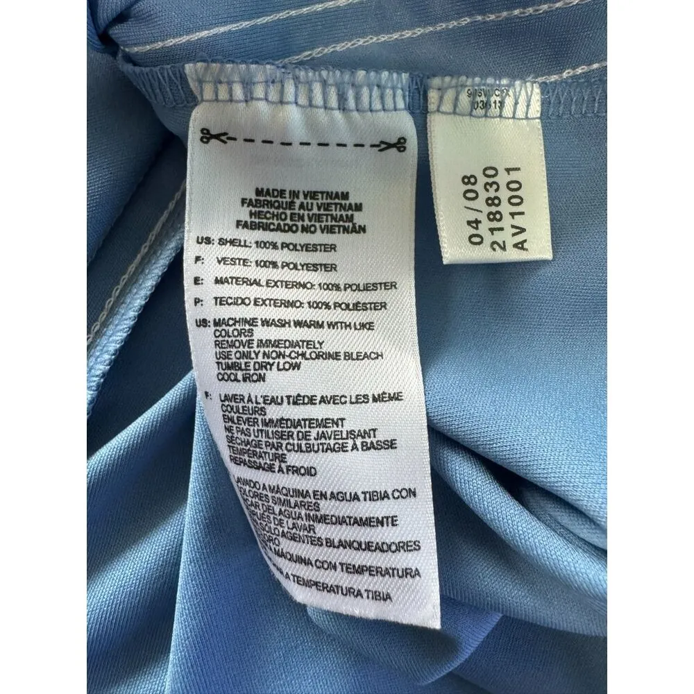 Adidas Thermo System Shirt ATS V-Neck Loose Fit Rave Blue/White Women's Large L - Image 9