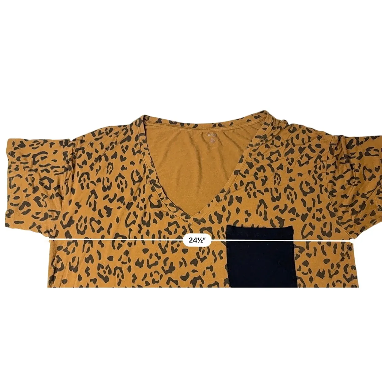 Kyte Baby Relaxed Fit V Neck Top XL Leopard Print Bamboo Brown - Image 5