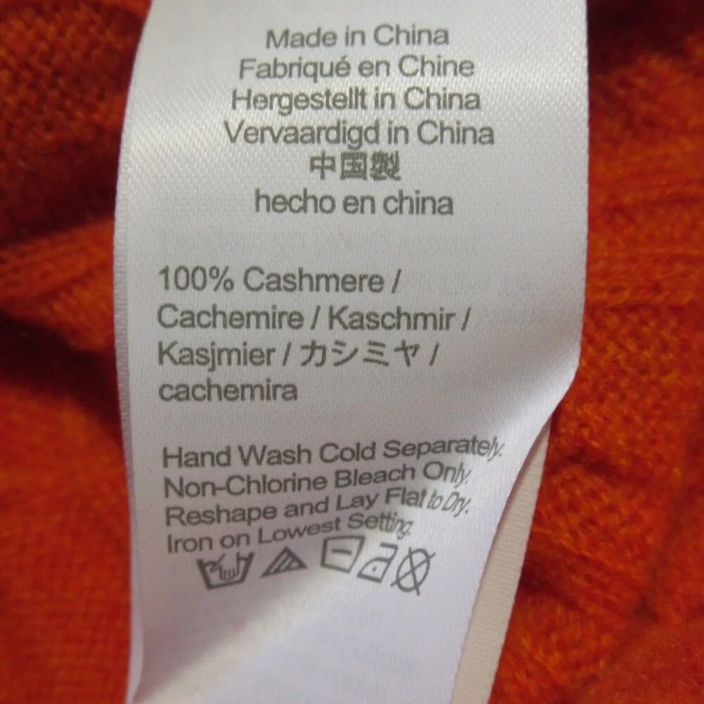 NWT J.Crew Cashmere Cable-knit Henley T-shirt in Heather Pumpkin Sweater S - Image 4