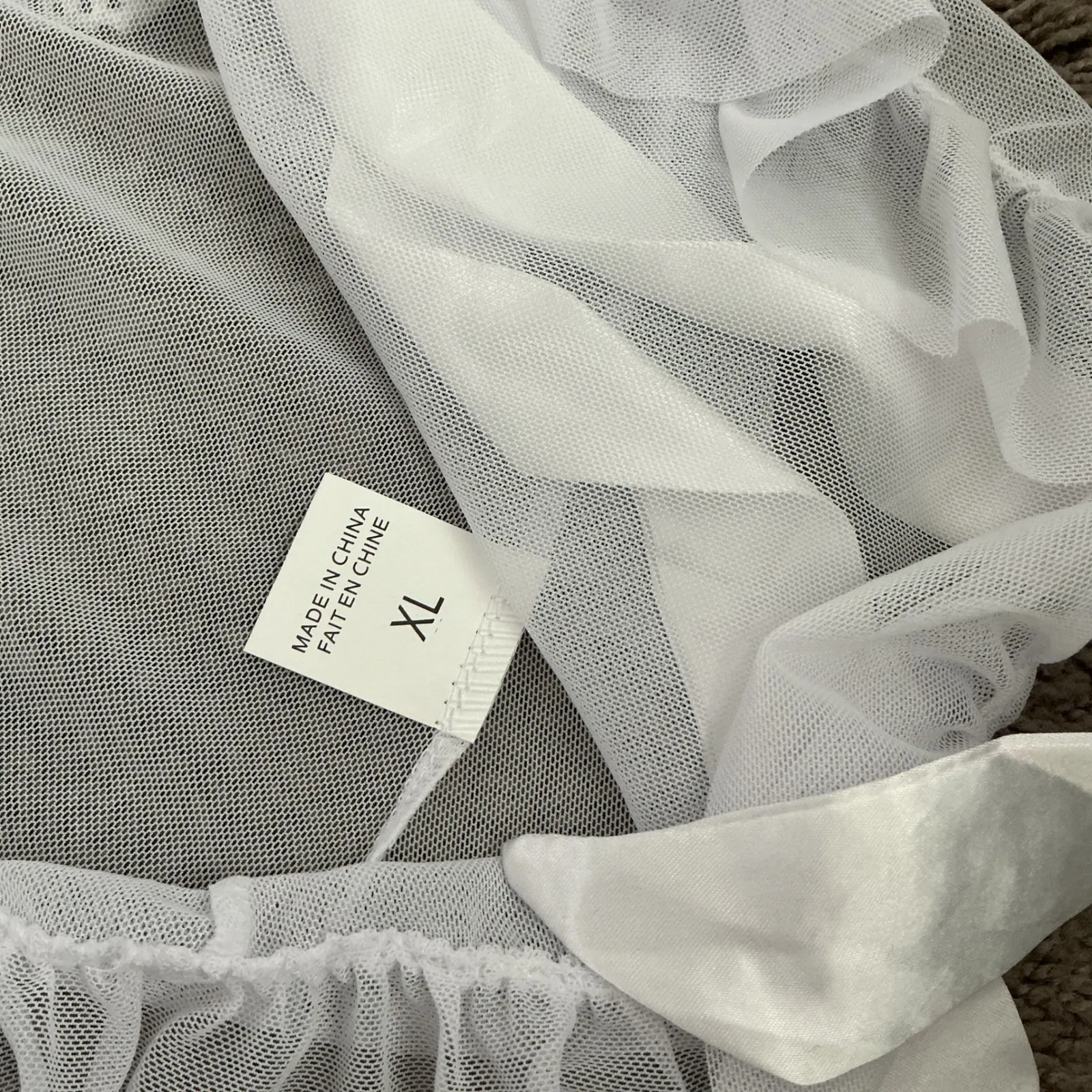 Avidlove‎ White Lace Halter Babydoll Chemise Lingerie XL Sheer Ruffle Trim - Image 4