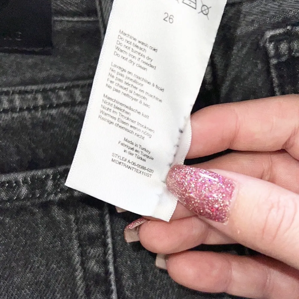 Anine Bing The Brenda Jean Gray High Waisted Button Fly Cotton Crop Slim Jeans - Image 11