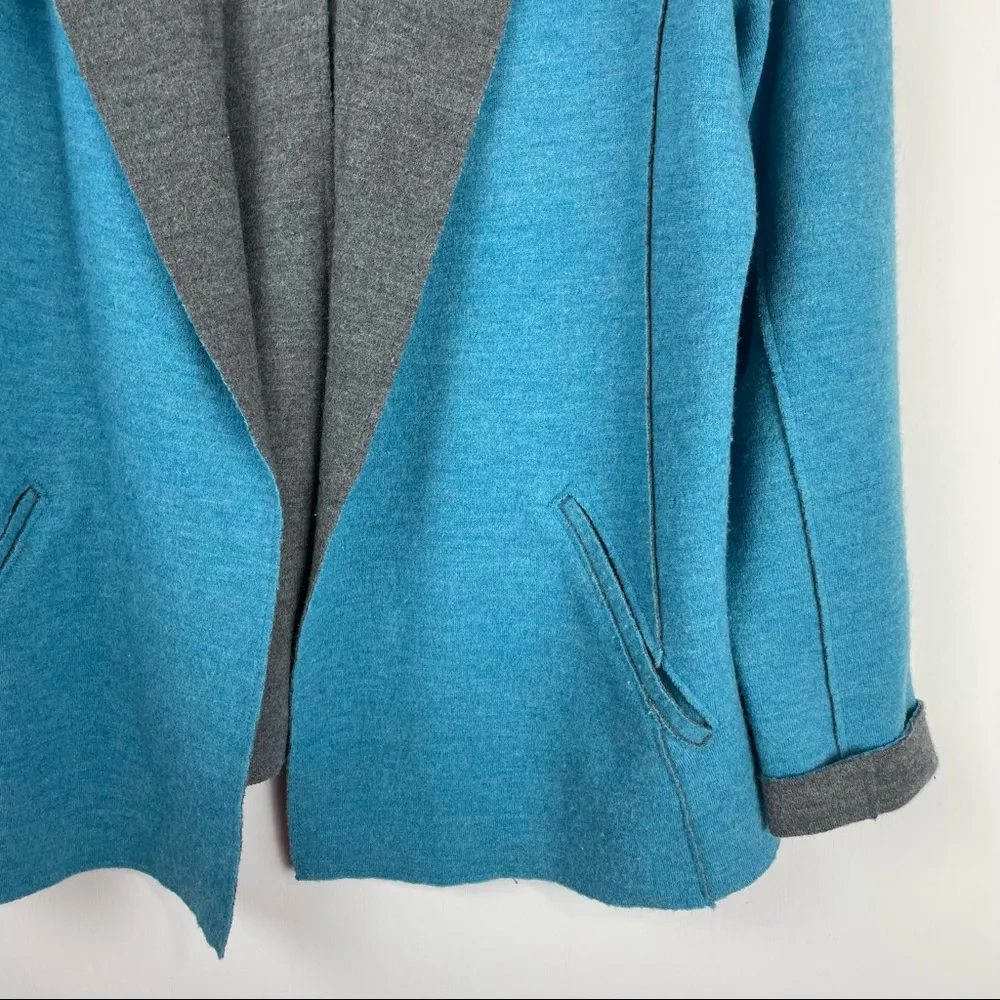 Eileen Fisher Womens Sweater Jacket Shaped Merino Wool Double Knit Sz Large - Image 6