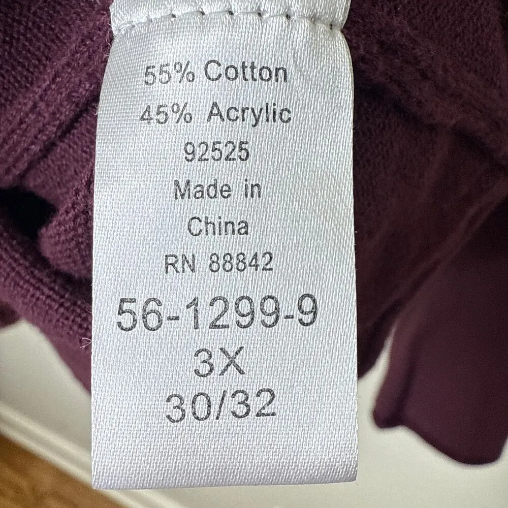 Ellos Women's Plus Size Star Applique Sweater in Boysenberry Size 3X Lightweight Purple - Image 8