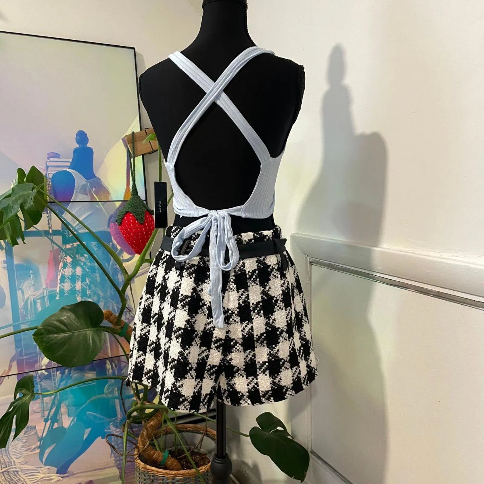 lulus light blue crop top size medium - Image 2