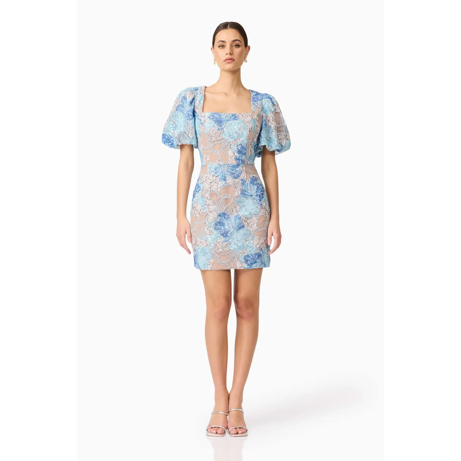 Elliatt Leoni Sequined Puff Sleeve Mini Dress - Image 4