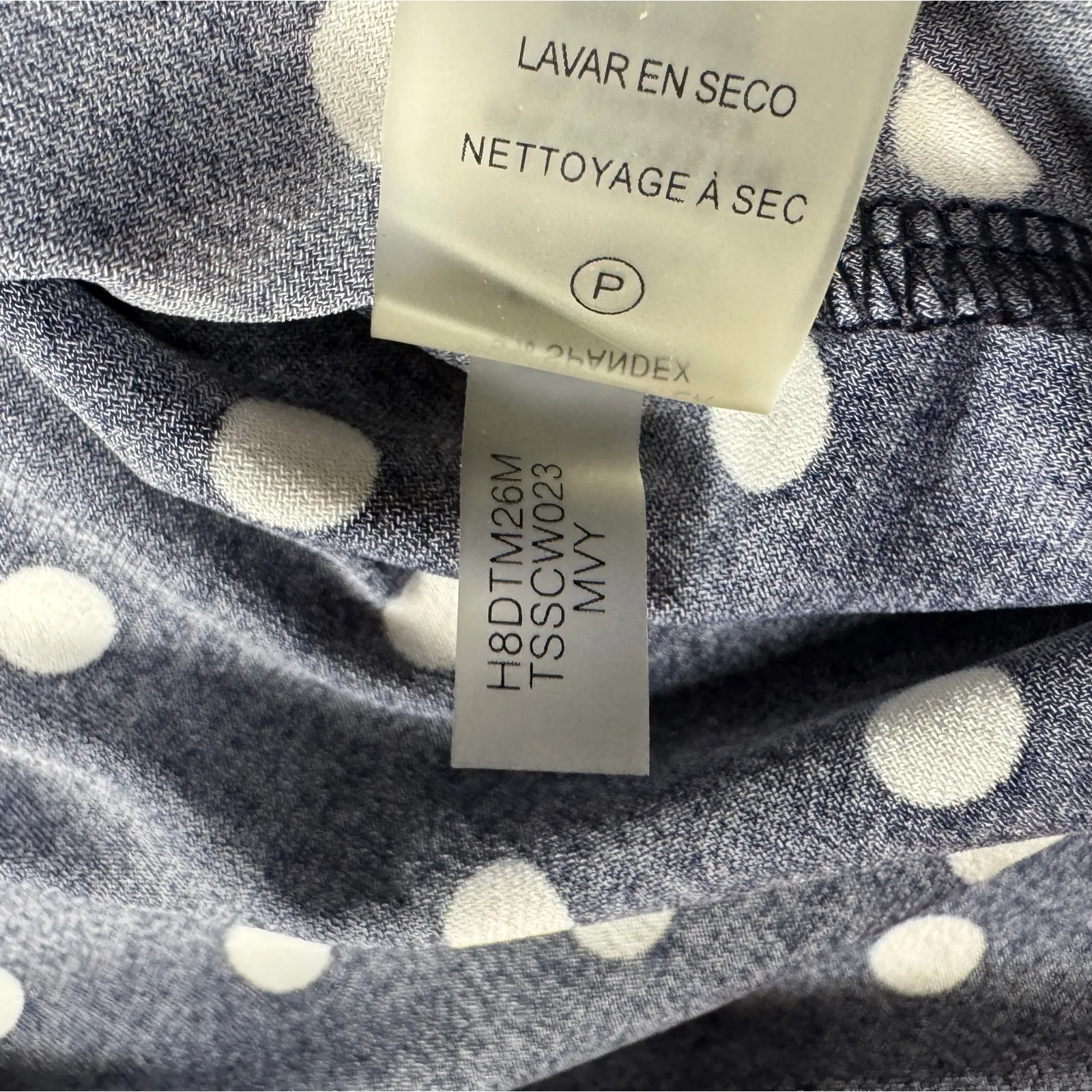 Tommy‎ Hilfiger Women’s Sleeveless Polka Dot Blouse Navy Blue White Size Large - Image 7