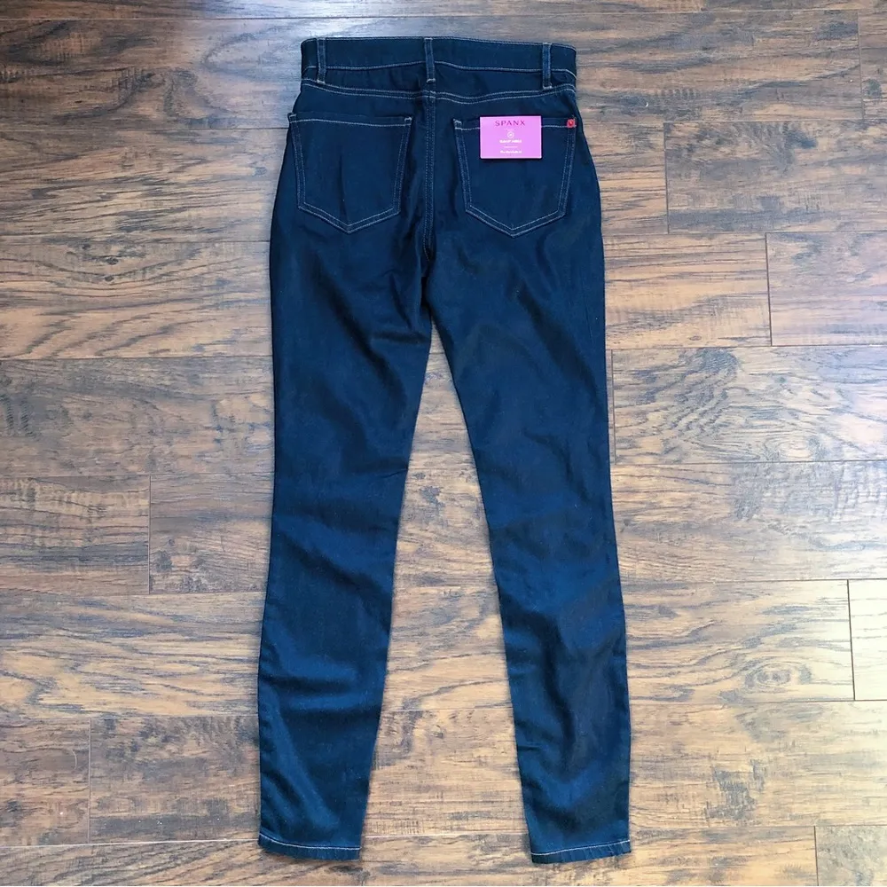 SPANX • Slim-X Ankle Jeans skinny jeggings Midnight Rinse dark wash indigo crop - Image 7