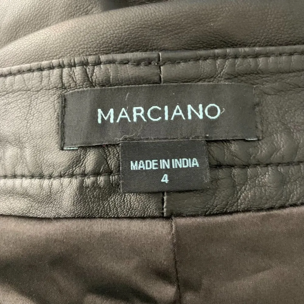 Marciano Guess Lamb Leather Low Rise Pants 4 Black Lined Skinny Pockets Soft - Image 5