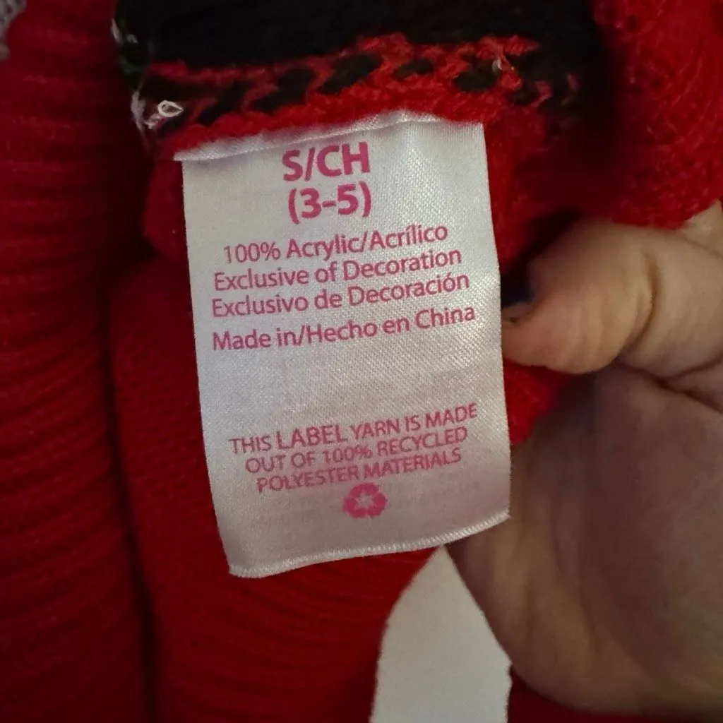 No Boundaries Cat Ugly Christmas Sweater Red “Drink & Be Meowy” Size S Sequin Be - Image 4