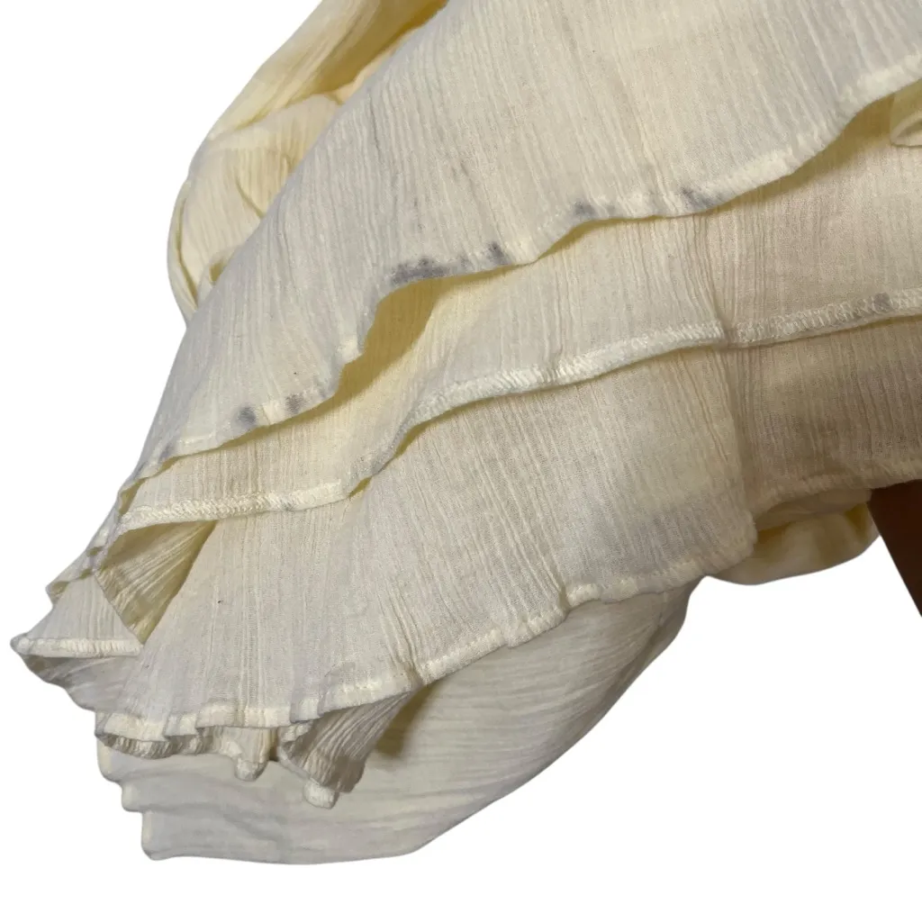 ba&sh Noah Midi Dress Women’s Size Small Yellow Cotton Gauze Ruffle Shirred - Image 14