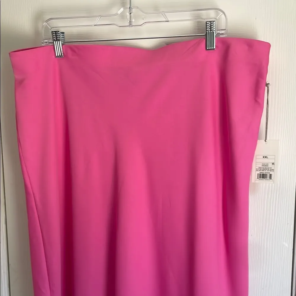 A New Day Coquette, Cottagecore, Barbiecore Pink Wrap Maxi Skirt with Slit - Image 2