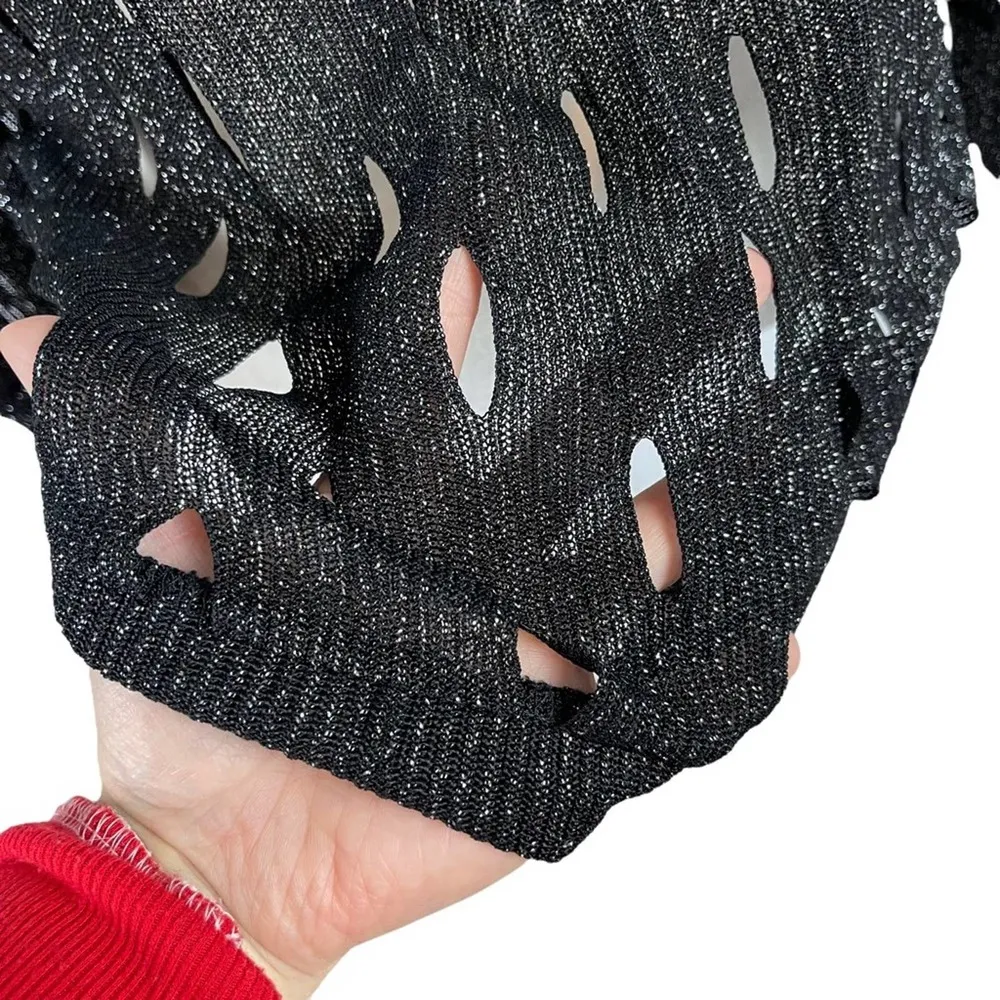 Generation Love Metallic Shimmer Glitter Cut Out Pullover Sweater Jumper XS/S - Image 8