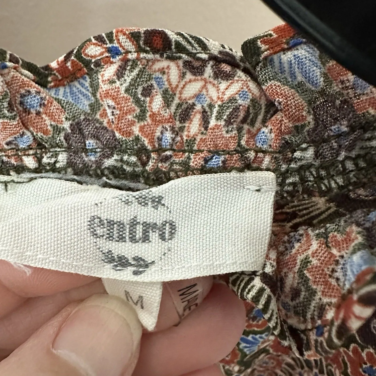 Entro Top Women’s Med Boho Cottagecore Floral Puffy Sleeves Peasant Blouse Boxy - Image 2