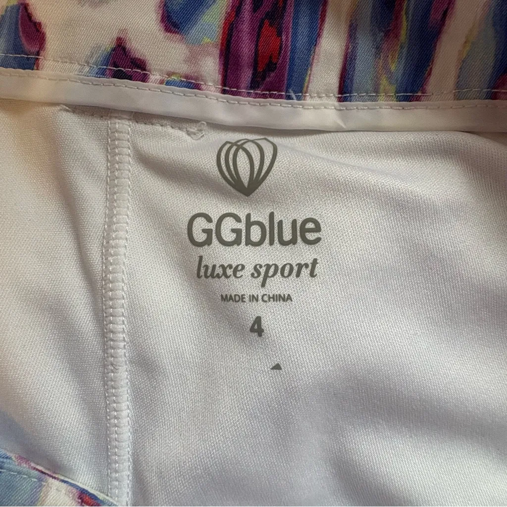 GG Blue Stylish purple Multicolor Leopard Print Skirt with shorts size 4 - Image 5