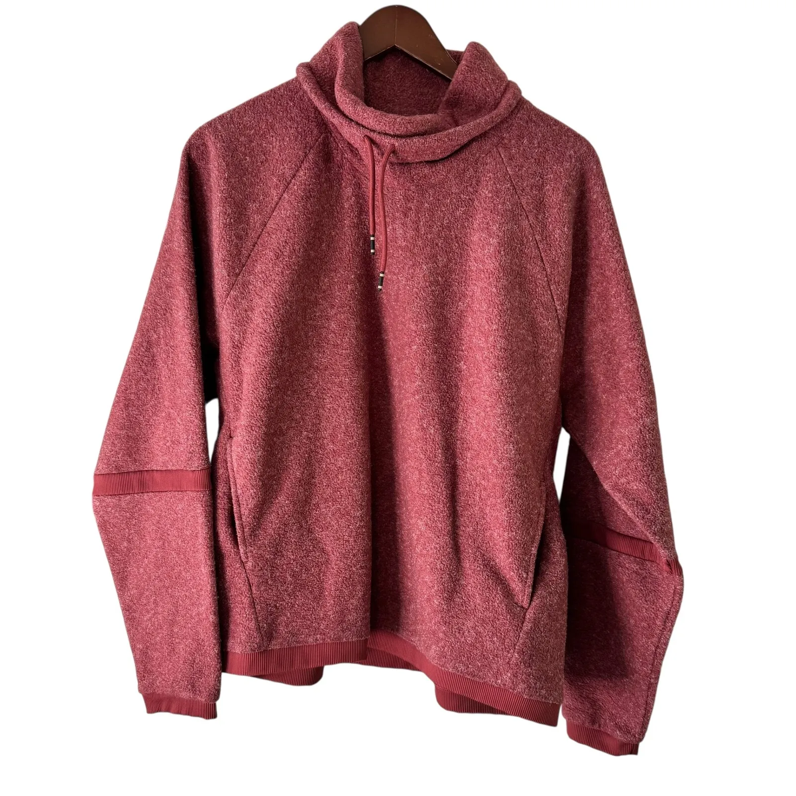 Nike‎ Therma-FIT Pullover Hoodie Women's Large Red Heathered Drawstring - Image 2