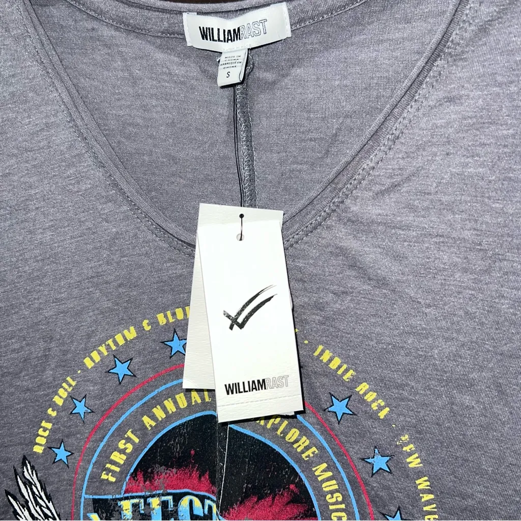 William Rast Graphic Gray Tee Relaxed Fit, Size S - Image 8