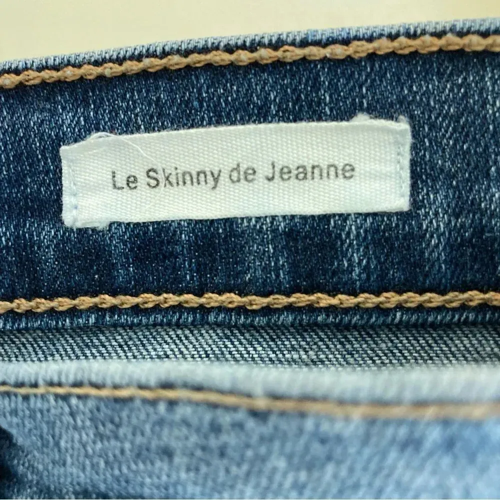 FRAME Le Skinny de Jeanne Chewed Hem Medium Wash Jeans Size 28 - Image 8