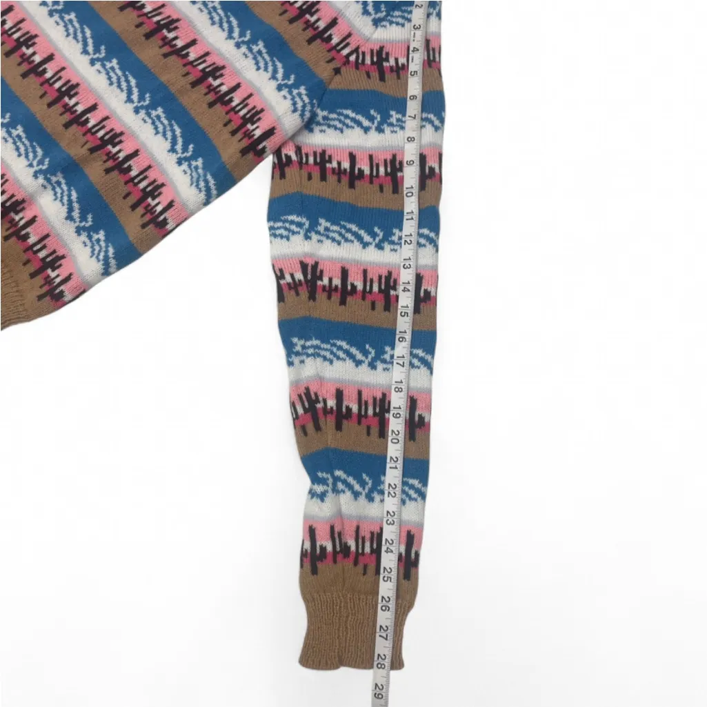 Patterned Blue and Brown Sweater. Size undefined - Image 6