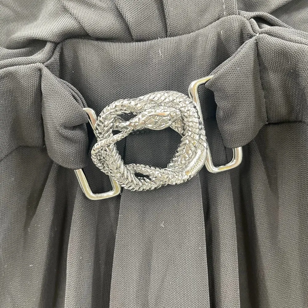 JUST CAVALLI Dress Size 16 Jersey Twist Italy Snake Italian Designer Luxury - Image 9