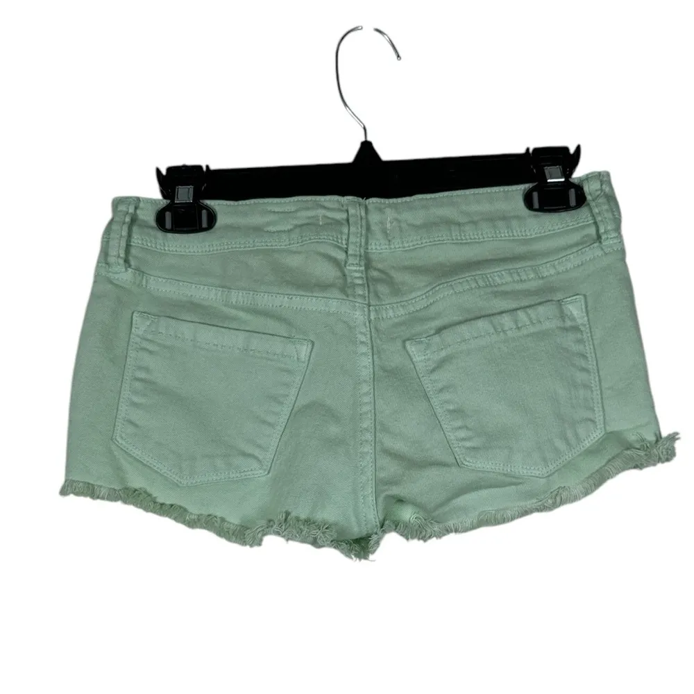 Sneak Peek Denim Green Booty Shorts Size Small EUC #VEG - Image 2