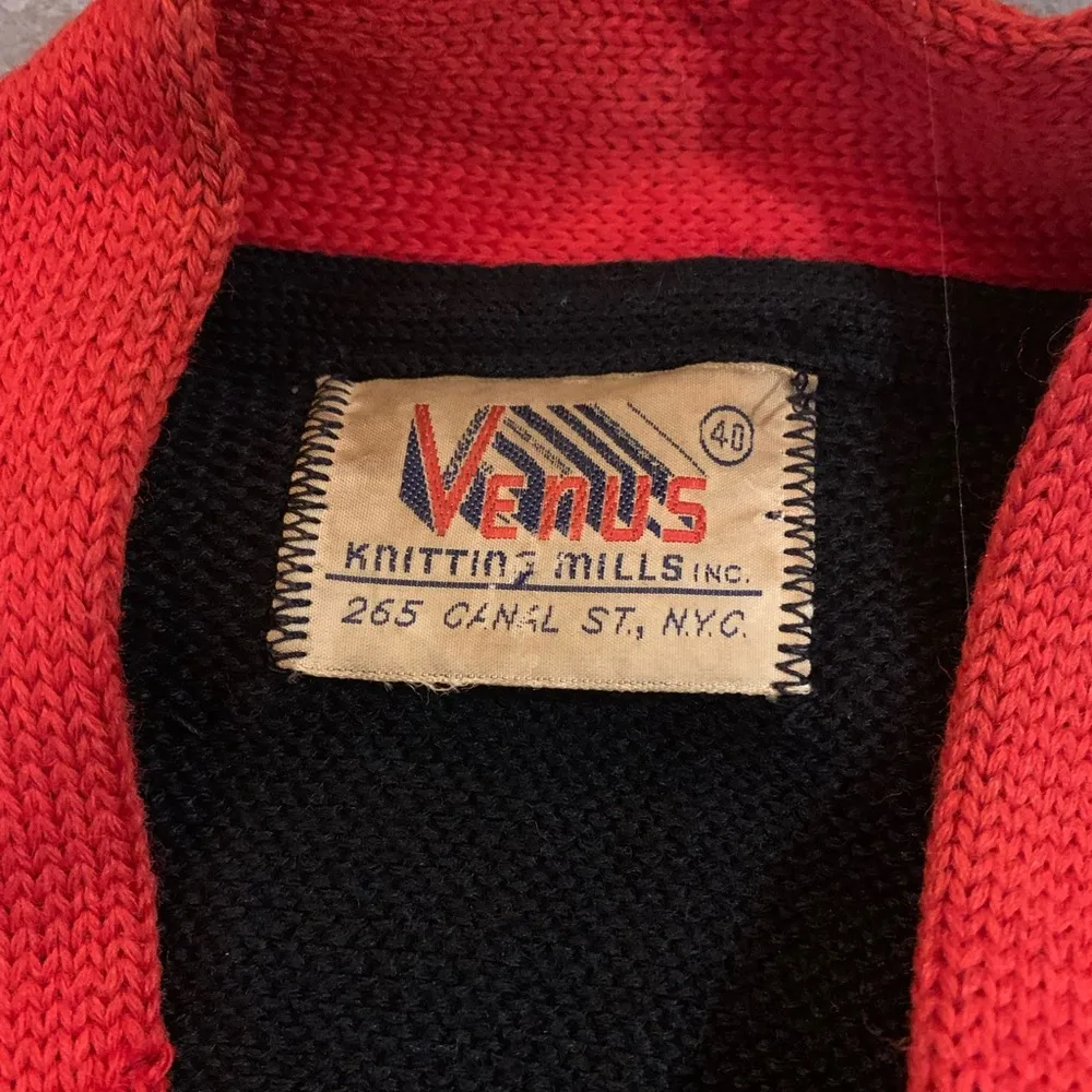 Venus Knitting Mills NYC Varsity Letterman Cardigan Sweater Size 40 VTG 1940’s M - Image 4