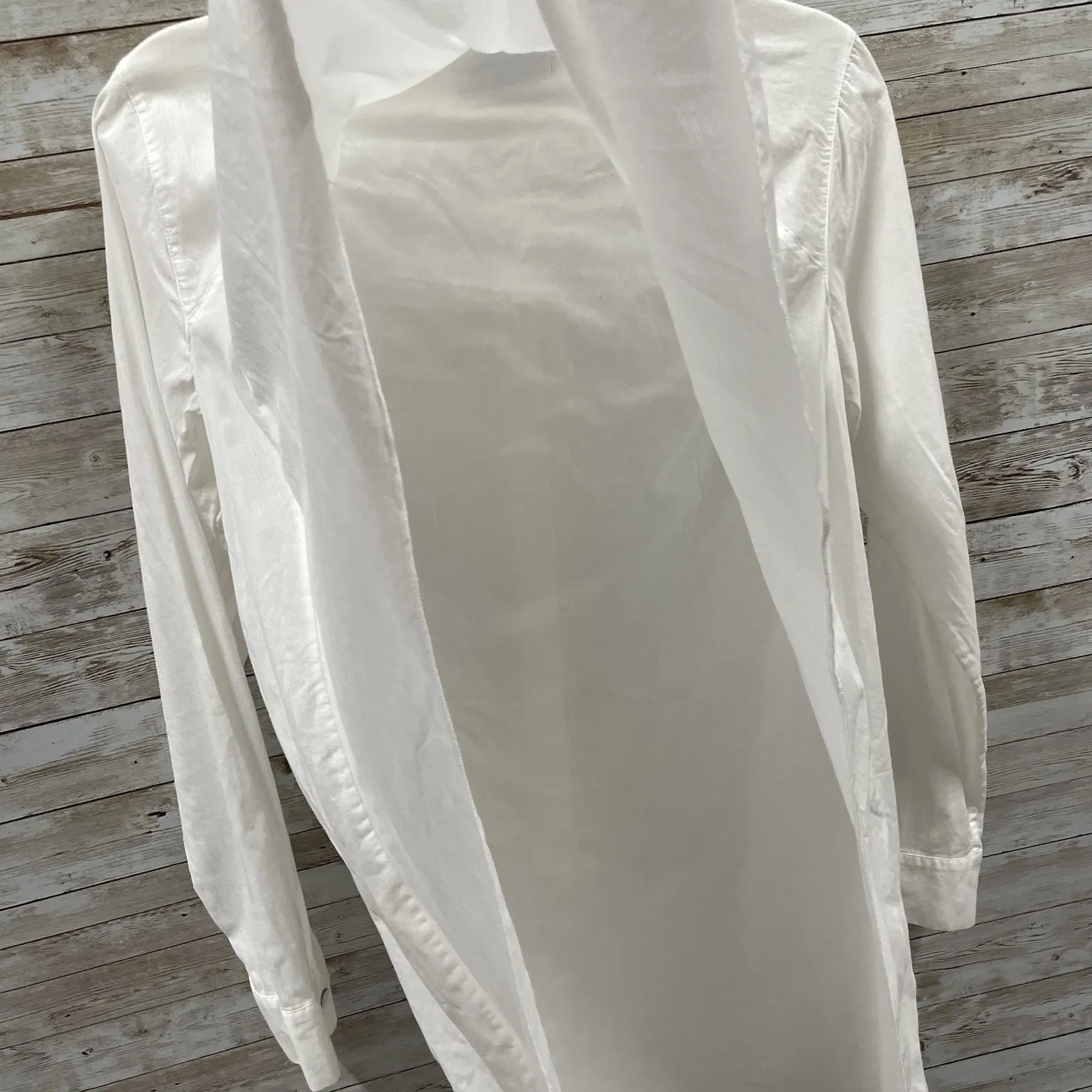 CAbi Womens S Shirt #5057 Vacation Button Up Love Carol Ruffle White Tunic‎ - Image 6