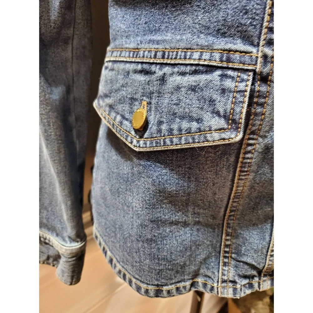 Jones NewYork Women's Denim Blue Long Sleeve Buttons Front Casual Jeans Jacket S - Image 6
