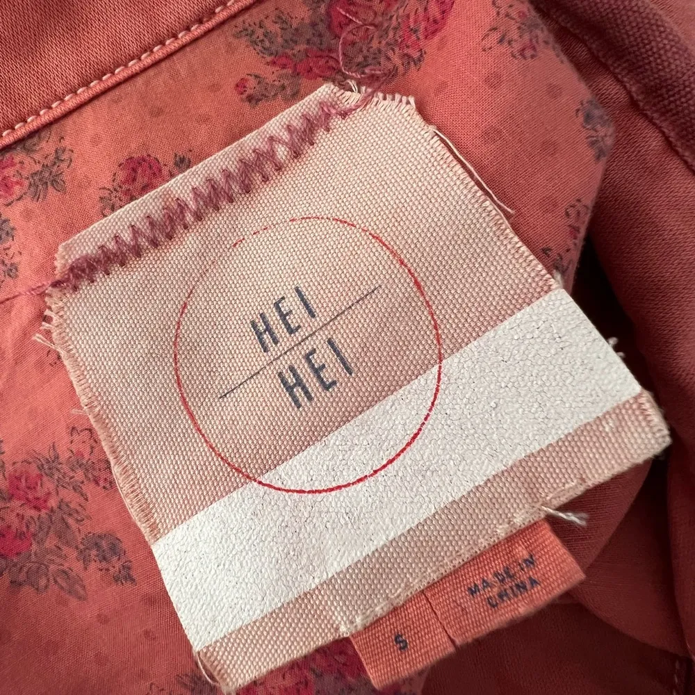 HEI HEI ANTHROPOLOGIE Denin Orange Anorak Utility Jacket Sz S - Image 4