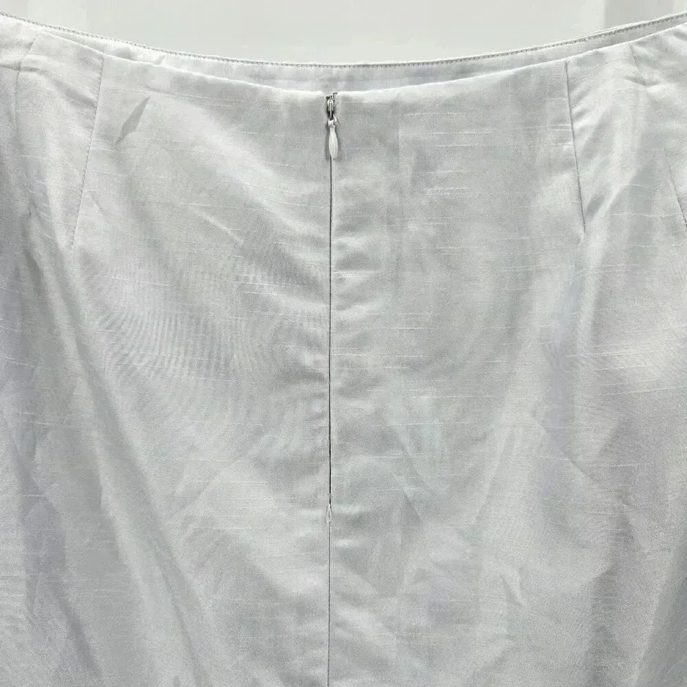 Larry Levine Suits Silver Pencil Zipper Knee‎ Length  Bottom Skirt Plus 18 - Image 3