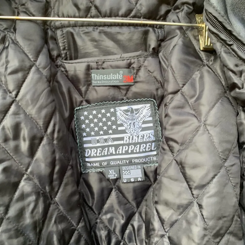 USA Bikers Dream Apparel black motorcycle jacket Size XL - Image 5