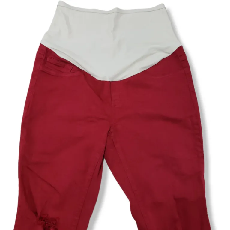 Angel Kiss Maternity Jeans Size Large Skinny Jeans Stretch Distressed Destroyed Torn Ripped  - Image 3