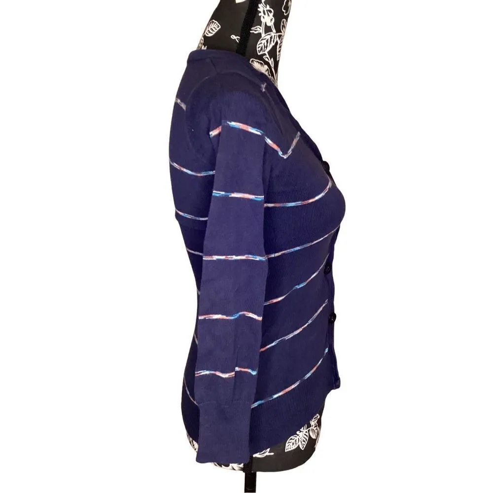 Vintage Mossimo Supply Co Striped Cardigan Blue Size M - Image 4