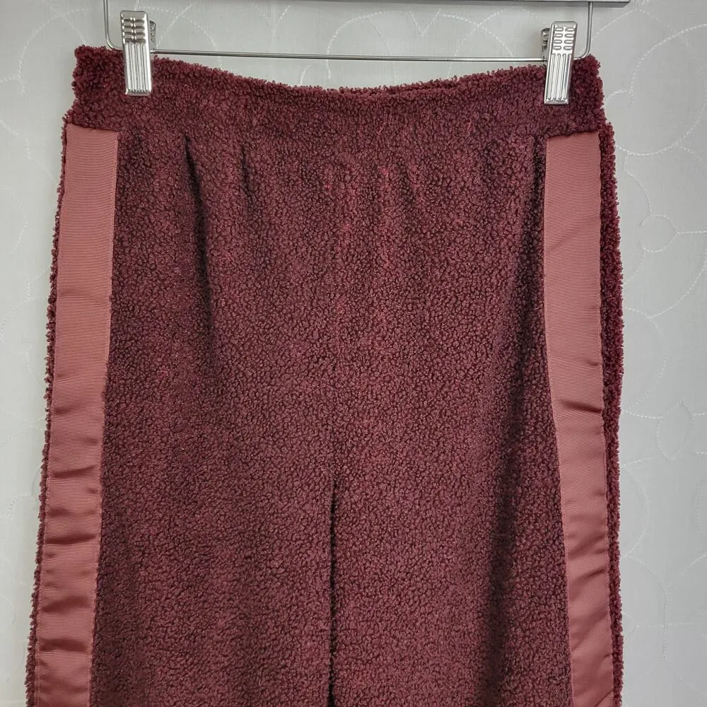 Saturday Sunday Anthropologie Womens Pants XS Red Fleece Wide Leg Sweatpants - Image 3