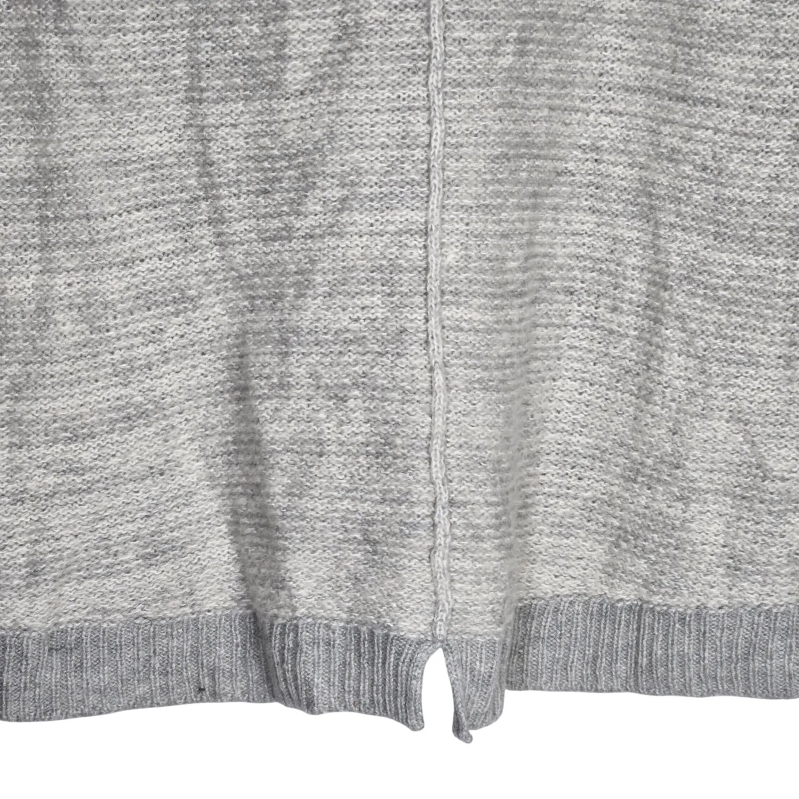 Gap Women Oatmeal Heather Grey Wool Blend Stripe Knit Sweater Long Sleeve Size L - Image 6