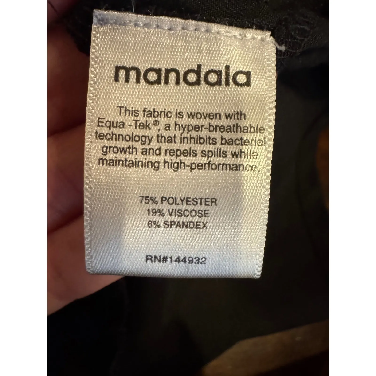 Mandala Scrub Top Women XL Black Equa Tek Technology Short Sleeve Medical Doctor - Image 9