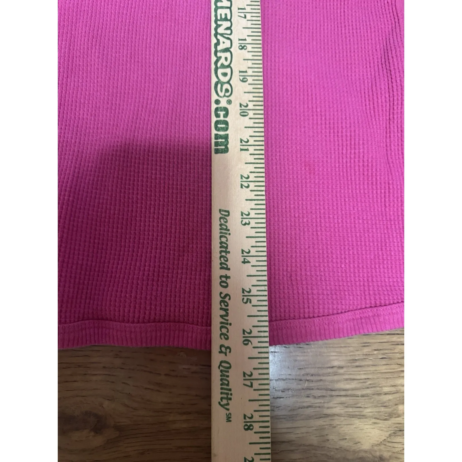 Woman Within Waffle Knit Shirt Long Sleeve Size M 14/16 Pink Cotton Blend Winter - Image 4