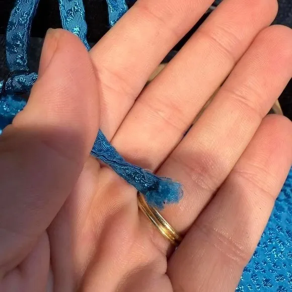 ZARA Blue Leopard Print Ruffle Spaghetti Strap Mini Dress Size M - Image 6