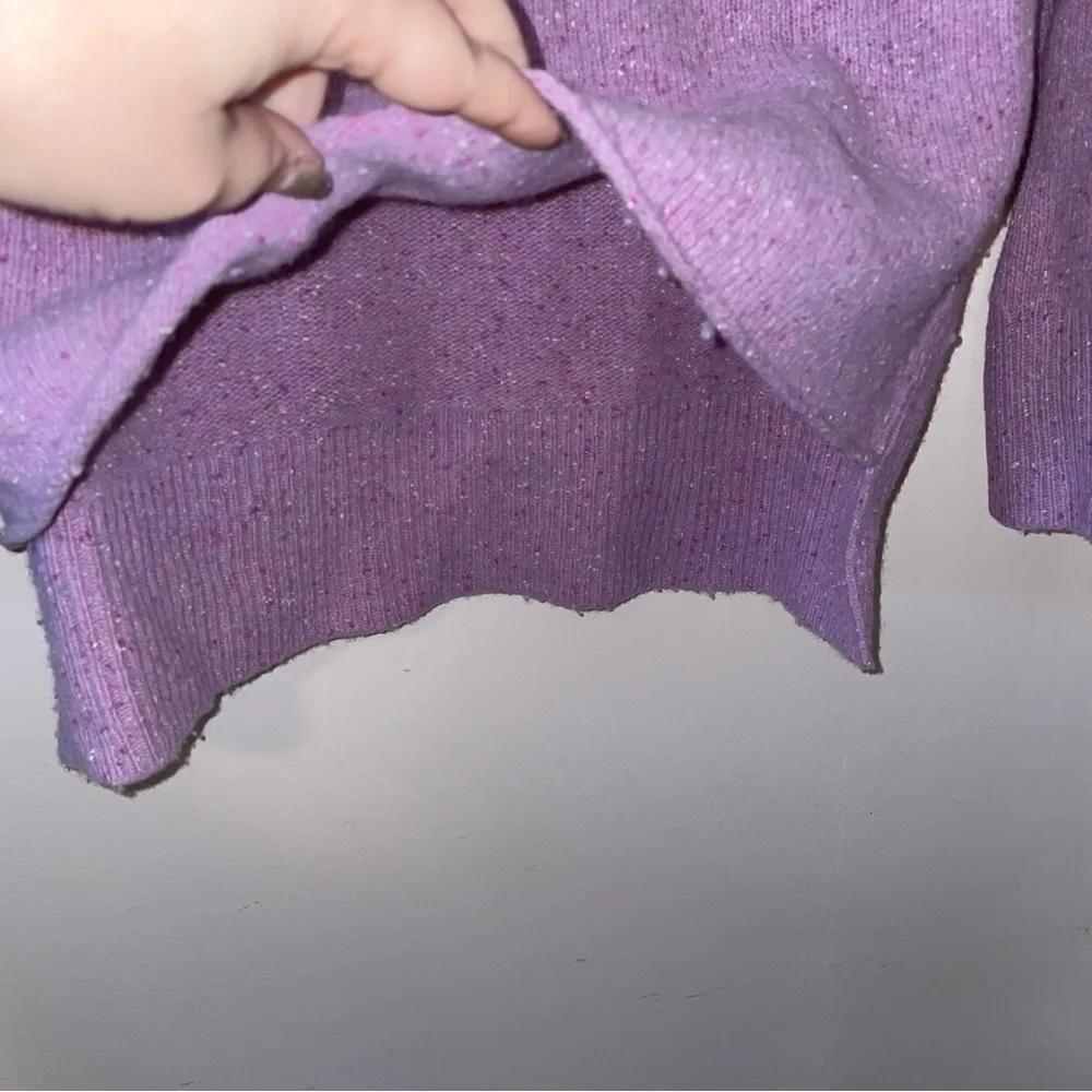 Sundance Lambswool Lavender Wide neck High Low Hem Sweater Size Small - Image 4